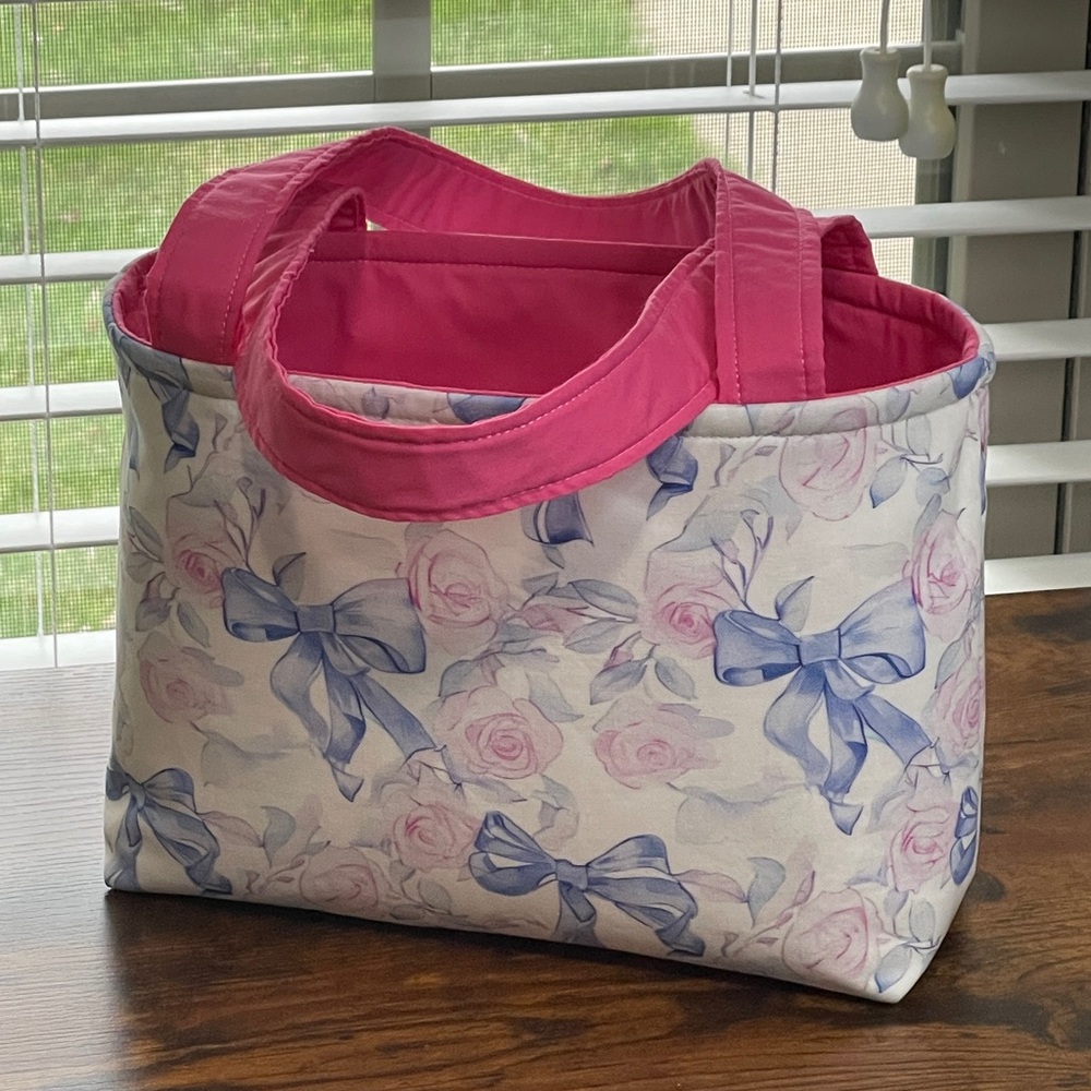 Floral Pink and Blue Handmade Bag